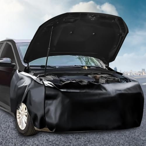 Nizirioo Lot de 3 protections d'aile Matelas : protection d'aile antidérapante, tapis magnétique d'aile, embrayage étanche, réparation automobile avec crochet, Auto Univers (M, noir)