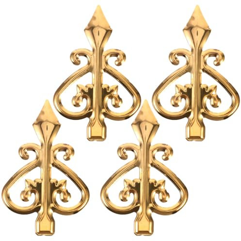 Cabilock 4 Stücke Zaunspitzen Metallspitzen Zierspitzen für Zaun Lattenzaun Endstücke Edelstahl Zaundekoration Garten Zaunaufsatz Speerspitzen Metall Vintage Metallpfosten Tür Tor Gartendeko