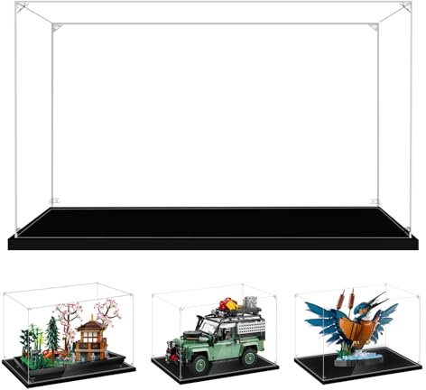 LILIKAKA Display Case for Lego 10315 Tranquil Garden, 10331 Kingfisher Bird, 10359 Fountain Garden, 43227 Villains Icon, 10293 or 21352, 13.77x8.66x9.84inches (35x22x25cm)
