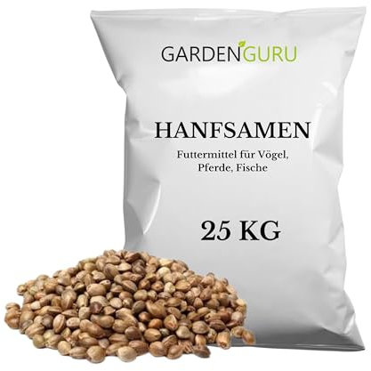 Hanfsamen, Hanfsaat 25 kg Angelhanf, Vogelfutter, Winterstreufutter Ernte 2023 Nagetiere, Pferde, Fischköder