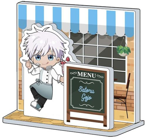 Mini Gojo Satoru/Fushiguro Megumi Acryl Figur,Anime Stand Figuren Modell Platte, Stehende Action Figur Double-Sided Desktop Ornament Display Figurine Manga Merch Geschenk 8cm