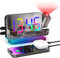 Lafocuse Projektionswecker, Bunter Wecker mit 11 RGB LED Display & 10 RGB Nachtlicht, 180° Drehbarem Projektor, Snooze, USB C Anschluss, Helligkeit und Lautstärke Regelbar, Tischuhr Nachttisch Schwarz