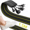 Xerteam Floor Cable Cover, 1.5M Heavy Duty Rubber Cable Protector with 3 Cord Channels, Yellow Warning Line, Easy Lay Flat