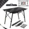 24MOVE® Campingtisch Klapptisch mit Aluminiumrahmen, Tischplatte aufrollbar, Falttisch klappbar, höhenverstellbar, inkl. Tragetasche - bis 30 kg, Schwarz