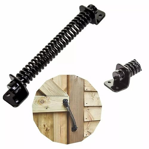 Unibos Pack of X1 Gate Spring Closer for Wooden Gate Automatic Door Closer with Black Powder Coating Weather Resistant, Ideal for Outdoor Usage Door Closer Black -10 (Pack of X1 PCS Black)