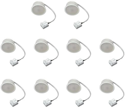 LED Modul für einbauleuchten MR16 50mm Warmweiß 3000K Satiniert 120° Raumlicht 400 Lumen 5W = 40W - geringe Einbautiefe 6336 (10, warmweiß dimmbar)