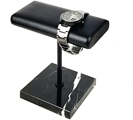 SUONTY Quadratisch Uhrenständer Marmor, Uhrendisplay Ständer, Schwarz Uhrenständer Uhrenhalter Uhrenaufsteller für Schaufenster Einkaufszentrum