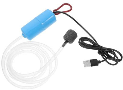 Yardwe Tragbare USB Luftpumpe für Aquarium Leise Sauerstoffpumpe aus Robustem Material mit Ausströmerstein für Fischbecken und Aquarienzubehör