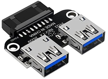 Joskeijky 20Pin to Dual USB3.0 Adapter Connverter Desktop Motherboard 19 Pin/20P Header to 2 Ports USB a Female Connector,PH22