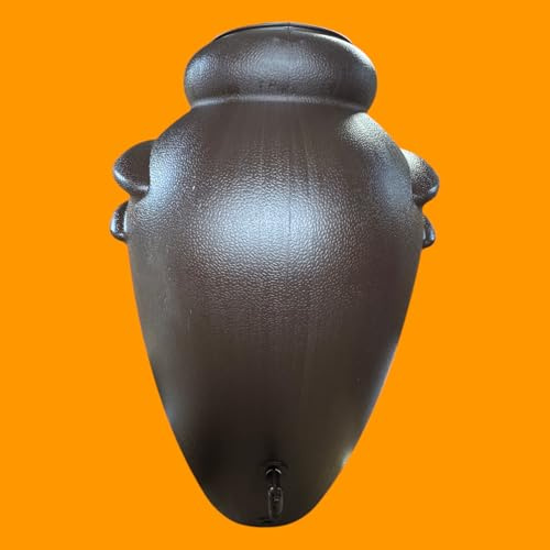 Jordan & Jordan - Récupérateur d’Eau de Pluie 350 litres en Forme d’Amphore – Citerne Plastique Haute Résistance – Design Élégant et Naturel – Cuve de Stockage avec Robinet Intégré