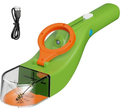 AMFUN Insektenfänger, Spinnenfänger, Insektenfalle Falle für Observable und Capture Wespen, Käfern, Schmetterlingen, Spinnen (Grün)