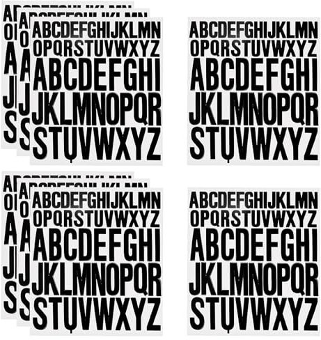 GETRICH 8 Sheets Letter Stickers, 1 Inch 2 Inch Alphabet Stickers,Self Adhesive Letters Vinyl Stick On Letters Waterproof Sticky Letter for Crafts DIY Scrapbook Mailbox Water Bottle Envelope Notebook