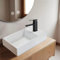 Mursche Waschbecken Badezimmer Aufsatzwaschbecken Keramik - Eckig Aufsatzbecken Bad Weiß Waschschale Klein Aufsatz Hängewaschbecken mit Hahnloch Waschplatz Wandmontage 40x22x10cm für Gäste WC