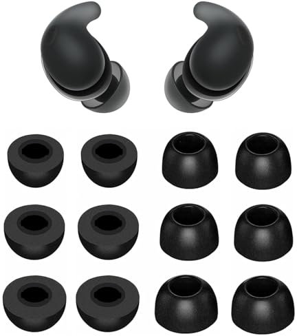 ALXCD Schaumstoff-Ohrstöpsel, kompatibel mit Sony LinkBuds, passend für Ohrhörer, S/M/L, 3 Größen, 6 Paar, weiche Memory-Schaum-Ohrstöpsel, kompatibel mit Sony LinkBuds, passend für 6 Paar, Schwarz