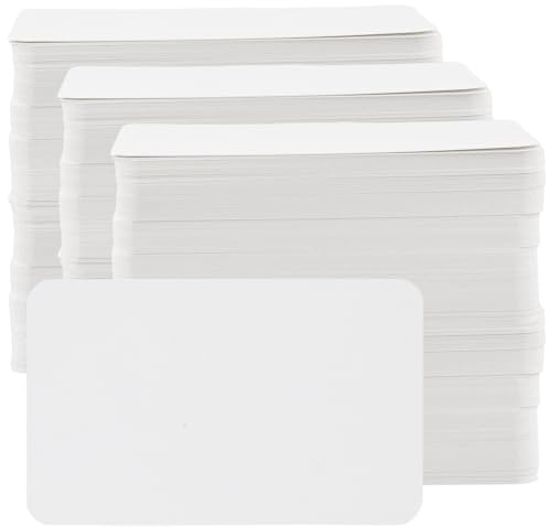 SYUTBOU 1000 Stück Weiß Blanko Visitenkarten, 250g Blanko Karteikarten, 8,9 x 5,2cm Kraftpapier Karten für Geschäftskarten, Postkarten und DIY