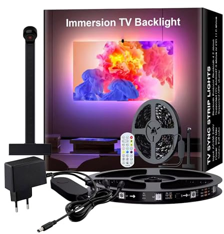 YASTA Striscia LED Tv Retroilluminazione Intelligente RGBIC per TV 40-48 Pollici Sincronizzazione Musica Gaming Luci Led WiFi Smart Compatibile Con gli Assistenti Vocali Principali (3.8 MT)
