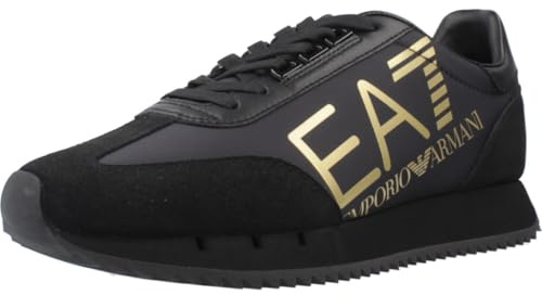 EA7 Men's Big Logo Trainers, Black/Gold