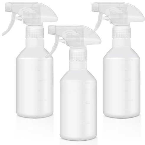 Dreamark 3 Stück Sprühflasche 300ml Kunststoff Leere Sprühflaschen Mit Verstellbarem Sprühkopf Für Pflanzen, Haare, Haustierpflege, Glas- & Autoreinigung, Haushalt & Garten