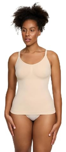 CFab Shaping Unterhemd Damen Top mit verstellbaren Trägern | starke Formung Bauchweg 360 Grad Bauchkontrolle atmungsaktiver Stretch und glatte Optik unter Kleidung für Alltag