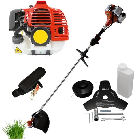 Crisalide® Decespugliatore a Scoppio 43cc Motore a 2 Tempi – Potenza 1,25 kW (8000 giri/min) – Lama a 3 Denti + Testina in Nylon + Imbracatura – Tagliaerba Professionale per Giardino e Orto