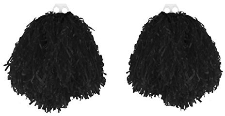 I LOVE FANCY DRESS Pompoms Tanz PUSCHEL WEDEL ZUBEHÖR FÜR Cheerleader + SPORTVERANSTALLTUNG ODER Fasching UND KARNEVALL= 2 Paar (4-STÜCK)-IN SCHWARZ