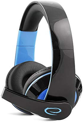 Esperanza EGH300B Binaural Diadema Negro, Azul Auricular con micrófono - Auriculares con micrófono (PC/Juegos, Binaural, Diadema, Negro, Azul, Alámbrico, 2 m)