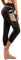 Flatik Damen Netzoberfläche Sport Gym Yoga Laufen Fitness Leggings Hose, Regenbogen / Schwarz(3/4 Capri), L