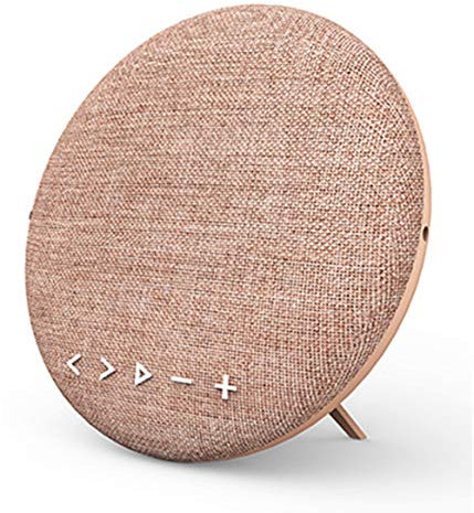 WYGC Speakers Enceinte Bluetooth Portable 12W en Tissu Portable sans Fil Couverture en Tissu Musique D'intérieur TF AUX Haut-Parleur Rond pour iOS, Android et Smartphone (Couleur : Rose)
