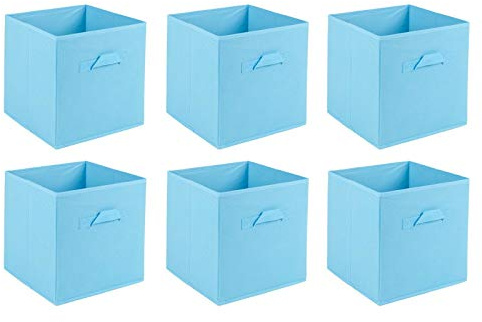 URBNLIVING Set of 6 Non-Woven Fabric Organiser Storage Boxes | Perfect for Organising Toys, Clothing, Books and Household Essentials with Fold-Flat Design and Multiple Colour Options