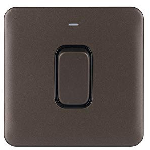 Schneider Electric GGBL4011BMB Lisse DP Interrupteur haute intensité avec voyant LED, 1 interrupteur, 50 A, moka bronze avec noir