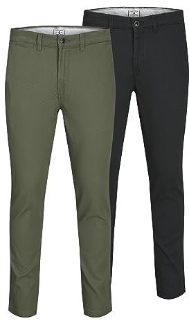 Jack & Jones Homme Jjimarco Jjdave Sa 2 Pack Pantalon, Noir, 31W / 30L EU