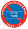 AUA SIGNALETIQUE - Panneau interdiction de stationner VOTRE TEXTE 24H-24 et 7J sur 7 - Ø 130 mm, Aluminium Dibond 3mm