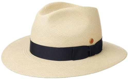 Mayser Menton Panamastrohhut Fedora Traveller Hut UV-Schutz Made in EU Herren Sommer Natur 61 cm