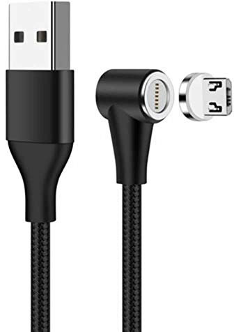 YSJJZRL 90-Grad-Magnet-USB-Mikro-Ladekabel, (3.3ft) rechtwinkliges Nylon-geflochtenes magnetisches 3A-Schnell-Mikro-Ladekabel, für Samsung Samsung Galaxy S7 Edge/S6/S5/S4,Note 5/4/3-(Schwarz)