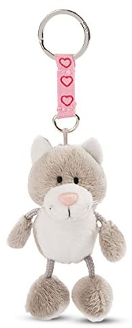 NICI Katze 7cm Talisminis – Katze Kuscheltieranhänger mit Schlüsselring für Schlüsselband, Schlüsselbund, Schlüsselhalter & Schlüsselkette – Taschenanhänger mit Botschaft