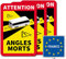 Attention Angles Morts/Achtung Tote Winkel - Set für Frankreich mit Bus-Symbol (3 Aufkleber)