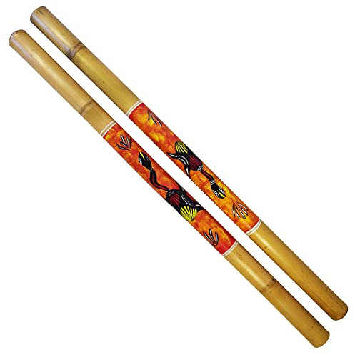 Didgeridoo Bambus Holz Aborigini bemalt geschnitzt Instrument fair Gecko Schildkröte Dot Painting (Aborigine)
