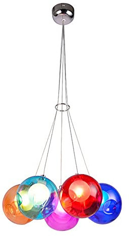 Pendelleuchte esstisch Pendellampe Höhenverstellbar Kronleuchter Hängeleuchte aus Glas in Farbe Modern Hängelampe Glas Globo Lampenschirm Design Anhänger Lüster für Wohnzimmer Schlafzimmer Decke Lampe