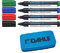 Dahle Whiteboard Schwamm (Magnetischer Wischer für Trockenreinigung auf vielen Oberflächen) - (Blau, Schwamm + Marker)
