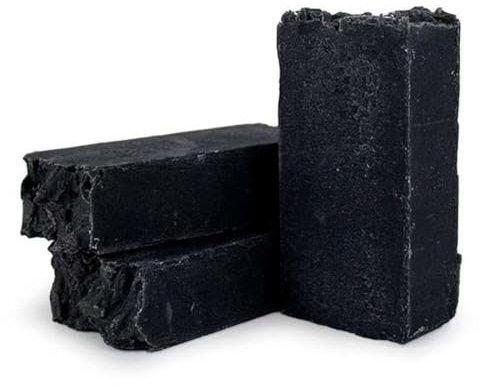 Jabón natural de Carbón activo (90g) - Elimina espinillas y puntos negros - Purificador, desintoxicante - Piel grasa mixta