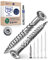 Torx Lot de 500 vis à bois et 1 embout hexagonal correspondant, pour terrasse, 5 x 40 mm, en acier inoxydable A2, avec tête bombée, encoche de coupe et nervures d’épluchage pour bois, 40 mm de long