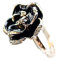 PULABO Strong and Long-LastingBijoux Femmes Bague Ouverte Femmes Noir Rose Taille Bague De Mariage Réglable Lady Bijoux Accessoires Amour Cadeau Economique et Durable