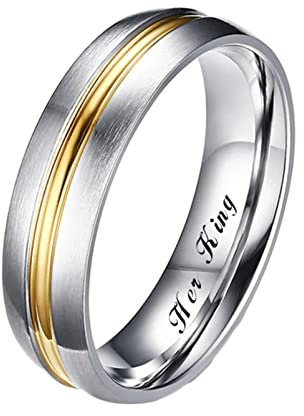 KnBoB Herrenring Edelstahl, Silber Matt Her King Ringe Schlicht für Herren Größe 52 (16.6)