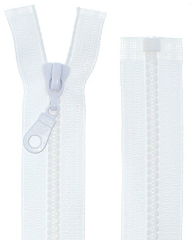 Reißverschlüsse Kunststoff Plastik Reißverschluss grob 5mm teilbar (35 cm, weiß)