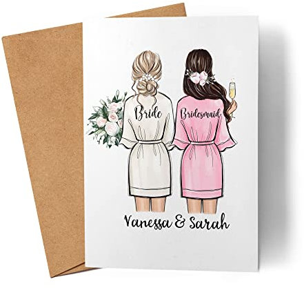 Kiddle-Design Trauzeugin Karte Personalisiert Brautjungfer Fragen Braut Frage Danke-Geschenk für Freundinnen Brautjungfern & Brautparty Grußkarte