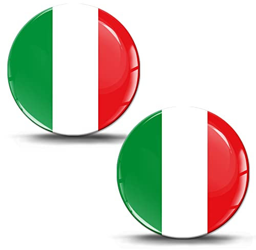 Biomar Labs 2 x Aufkleber 3D Gel Silikon Italien Flagge Fahne Aufkleber Autoaufkleber Auto Motorrad Fahrrad Fenster Handy Laptop PC Tablet Tür KS 195