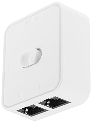 EMSea 2 Port RJ45 Netzwerk Switch Selector Mini 2-Port RJ45 Netzwerk Schlüsselschalter Selector Box RJ45 Netzwerk-Schlüsselschalter Splitter Selector Box Weiß