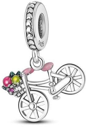 CYCUFF Sterling Silber Charms 925 für Europäische Armband & Halsketten Anhänger Perlen Schmuck Geschenk für Frauen Familie Freunde (Fahrrad Charm)