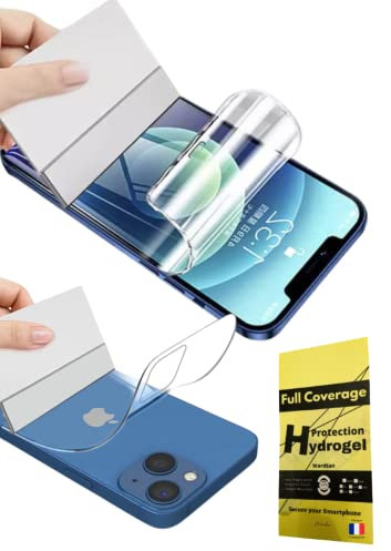 WardSan [Lot de 2 Pour iPhone 12 Pro Film Protection d’écran Hydrogel HD Transparent | Protecteur Avant& Arrière Souple en TPU [Haute Sensibilité] [Compatible Coque] Flexible(Pas en Verre Trempé)