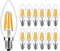 RANBOO E14 LED Kerzenbirnen für Kronleuchter 6W ersetzt 60W 600 LM Warmweiß 2700K E14 Glühfaden Retrofit Classic Filament Fadenlampe LED Kerzenlampen LED Kerzenleuchten Nicht Dimmbar 12er Pack